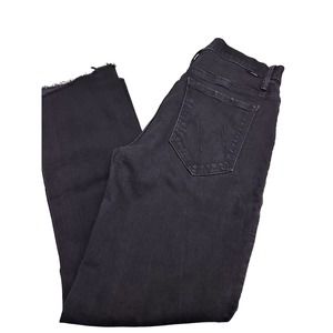 Mother Insider Crop Step Fray Jeans Not Guilty Black Size 27